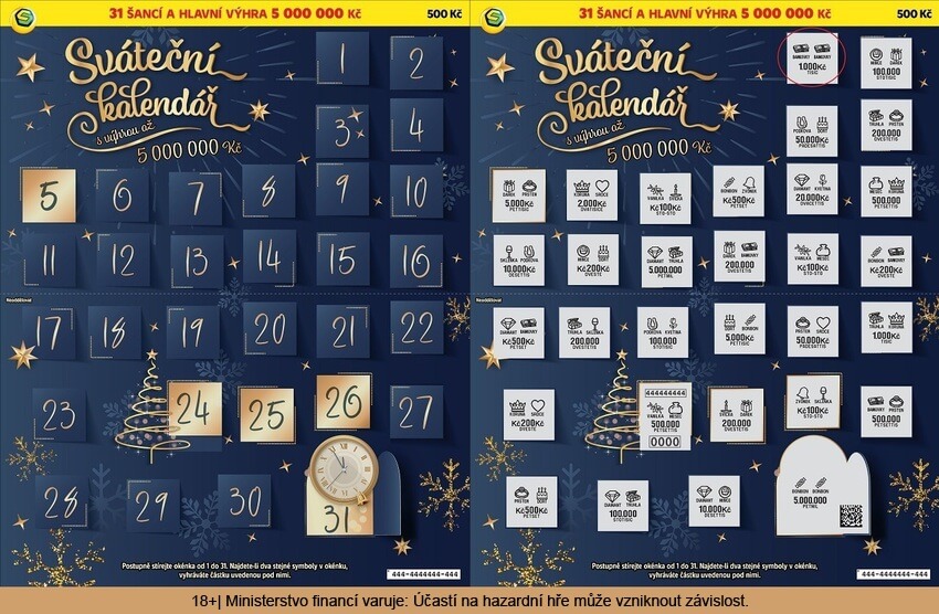 Jak vypadá Sazka los Sváteční kalendář.