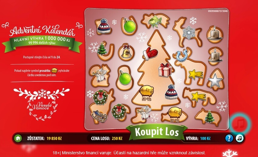 Adventní kalendář můžete stírat online třeba ze svého mobilního telefonu.