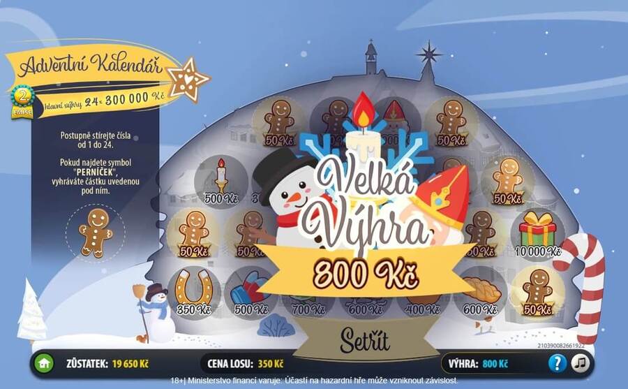 Adventní kalendář – online podoba losu.