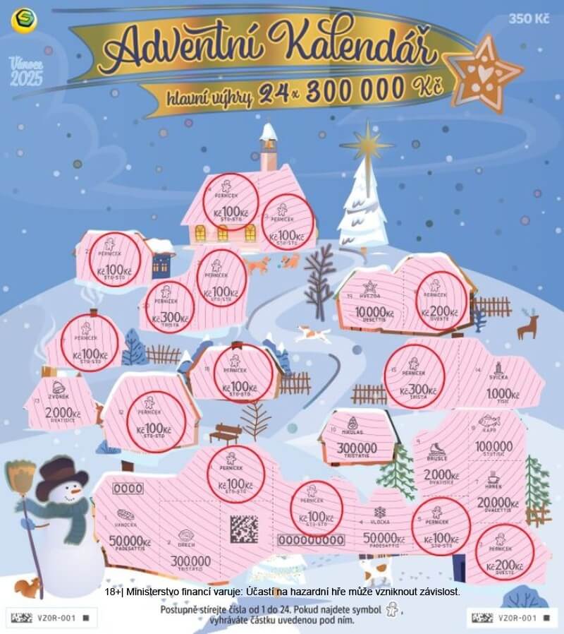 Setřený los Adventní kalendář 2025.