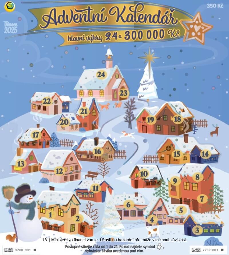 Stírací los Adventní kalendář 2025.