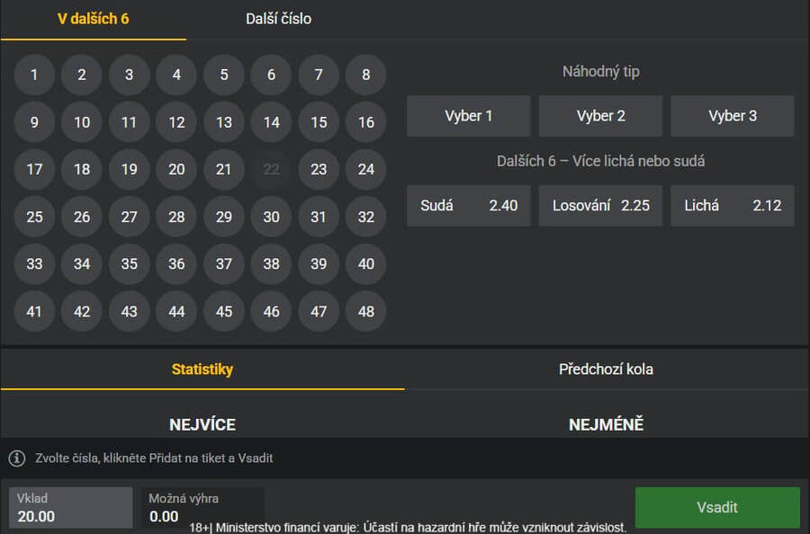 Jak hrát loterii Next 6 od Fortuny