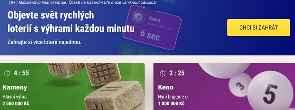 Rychlé loterie od Sazky - vsaďte si online