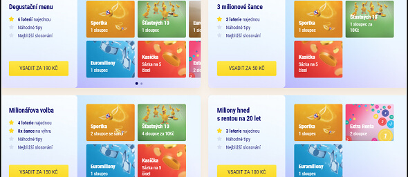 Multisázenky od Sazky - vsaďte si několik loterii najednou!