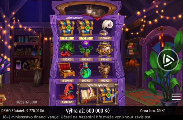 Online Stírací los Magický krystal