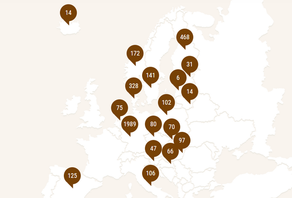 mapa Sazka Eurojackpot