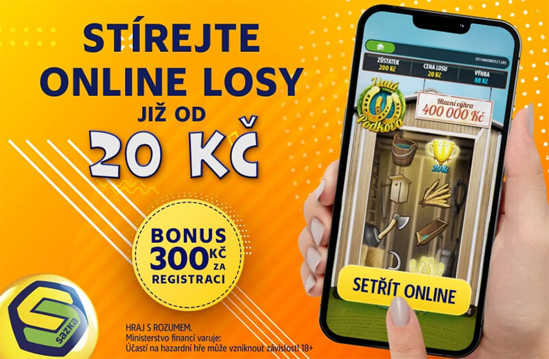 Pobavte se s online losy Sazka a získejte bonus.