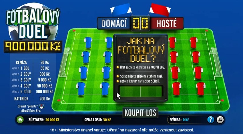 Setřete si los Fotbalový duel online.