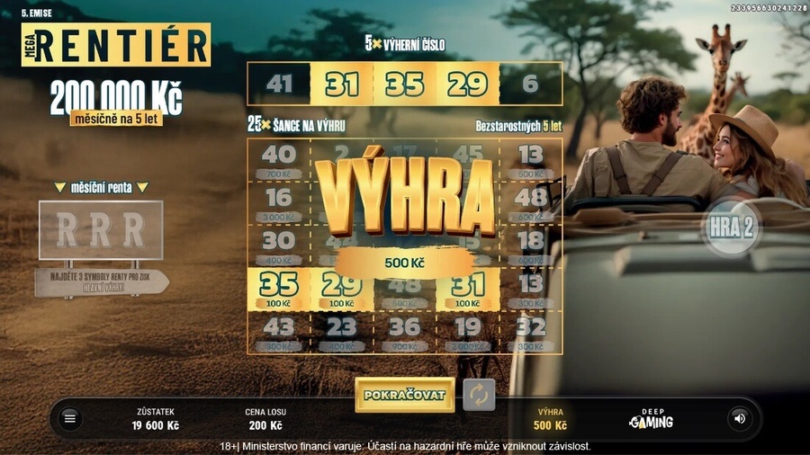 Výhra v&nbsp;losu Mega Rentiér.