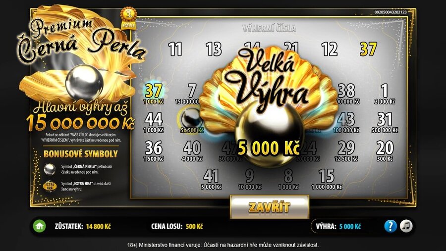 Velká výhra v&nbsp;losu Premium Černá Perla.