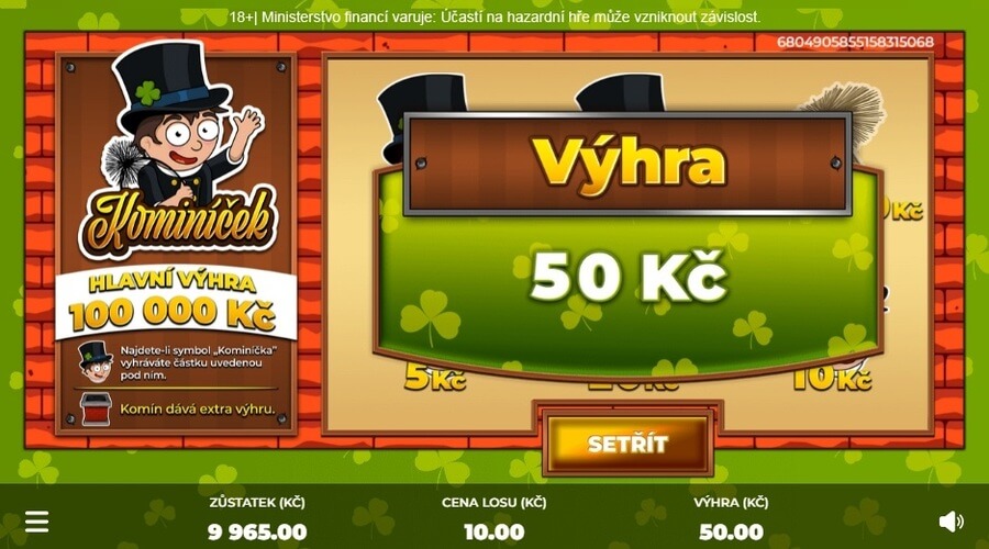 Tak může vypadat výhra na online losu Kominíček. Zkusíte své štěstí?