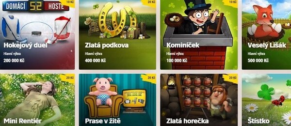 Stírací losy za 10 Kč a za 20 Kč