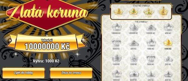 Online los Zlatá koruna od Fortuny nabízí výhru až 10 milionů korun. Zkusíte své štěstí?