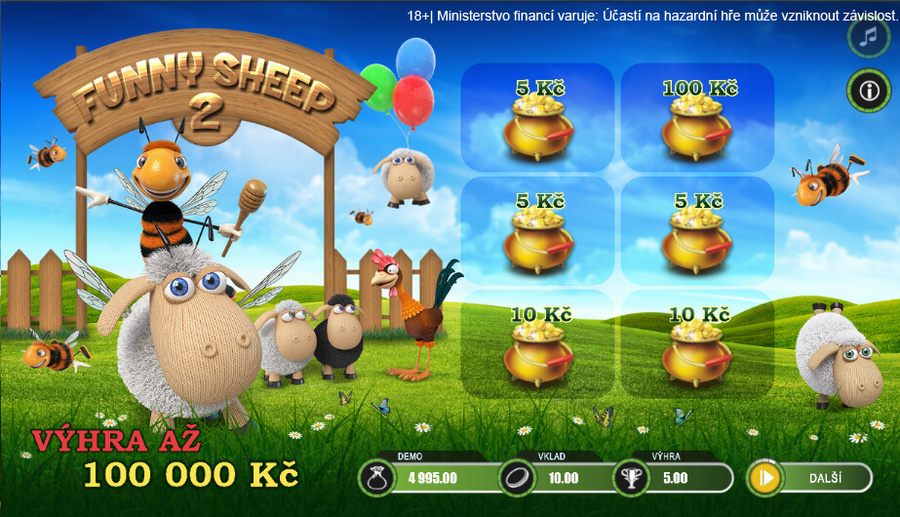 Pokud los Funny Sheep 2 setřete, vypadá takto