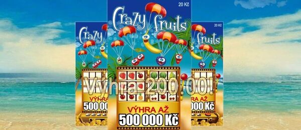 Výherní online los Crazy Fruits od Korunky s výhrou 200 Kč