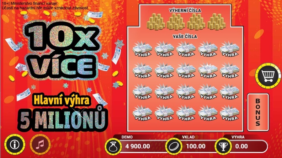 Online stírací los 10x Více od Korunky – recenze