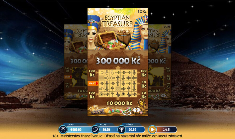 Po setření Egyptian Treasure vypadá takto
