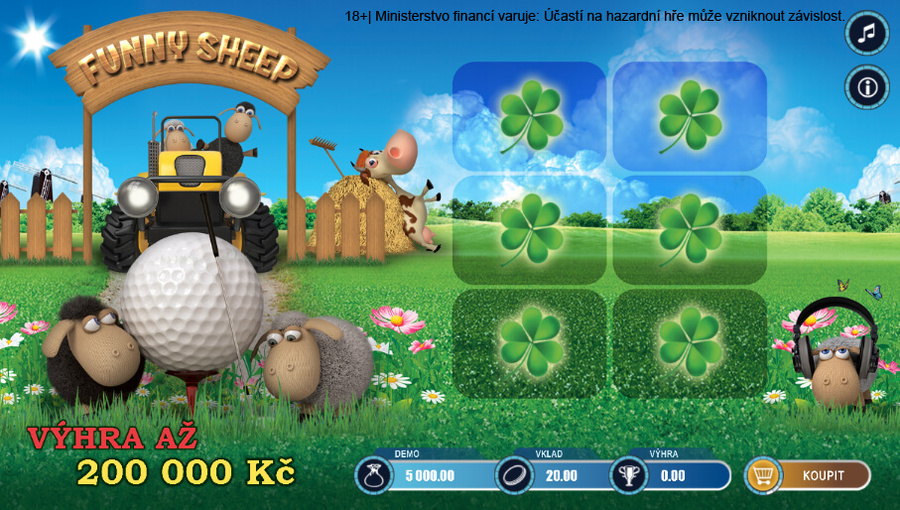 E-los Funny Sheep: recenze online stíracího losu od Korunky