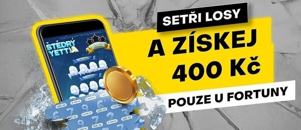 Získejte bonus až 400 Kč s online losy Fortuna.