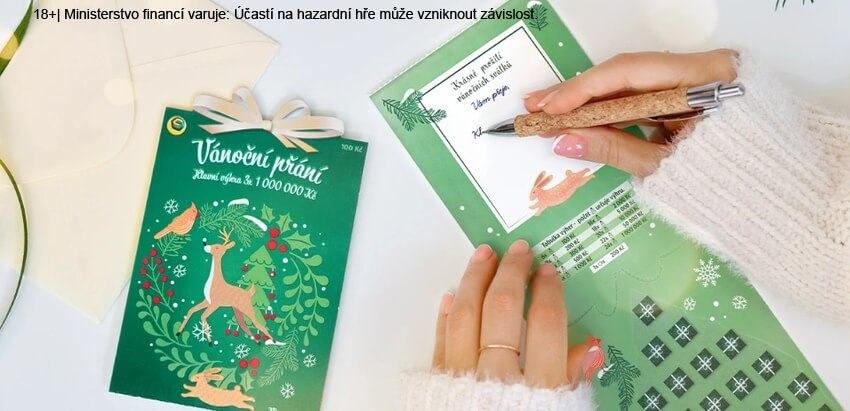 Setřete si los Vánoční přání od Sazky.