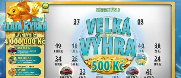 Velká výhra v online losu Super Zlatá rybka.