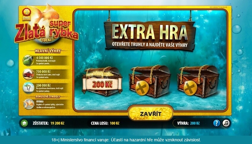 Extra hra v online losu Super Zlatá rybka.