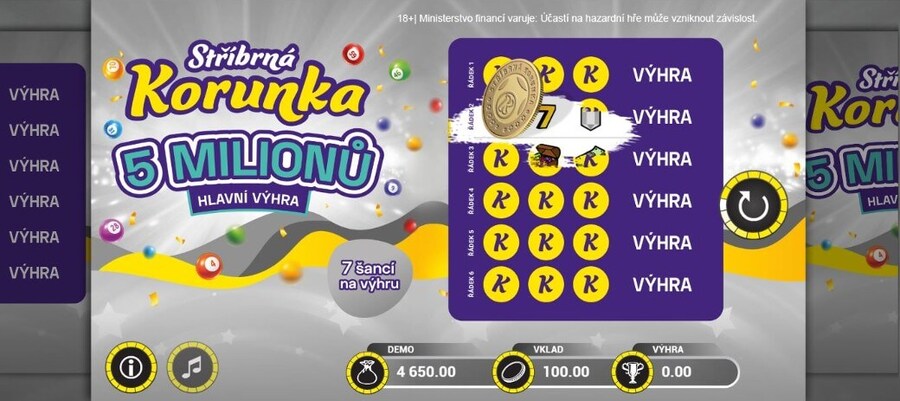 Jak se hraje Stříbrná Korunka (online los u Tipsportu)