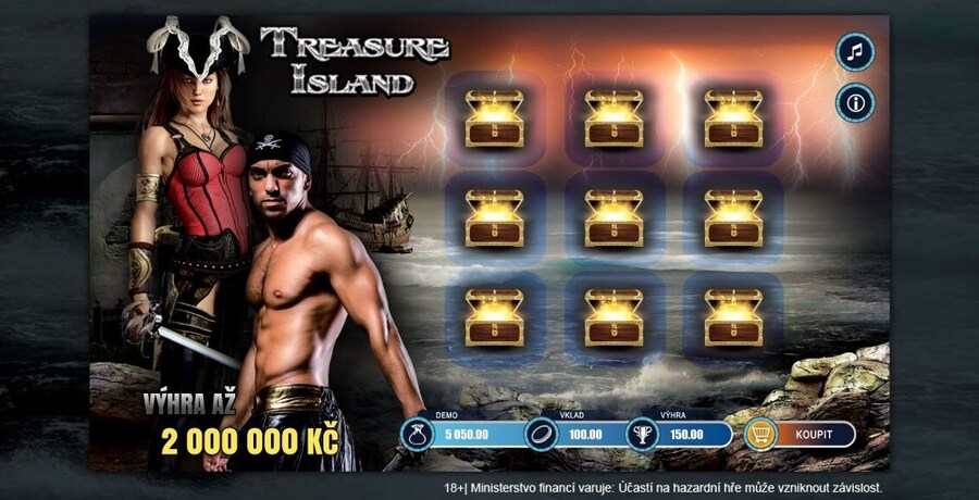 Stírací los Treasure Island od Korunky