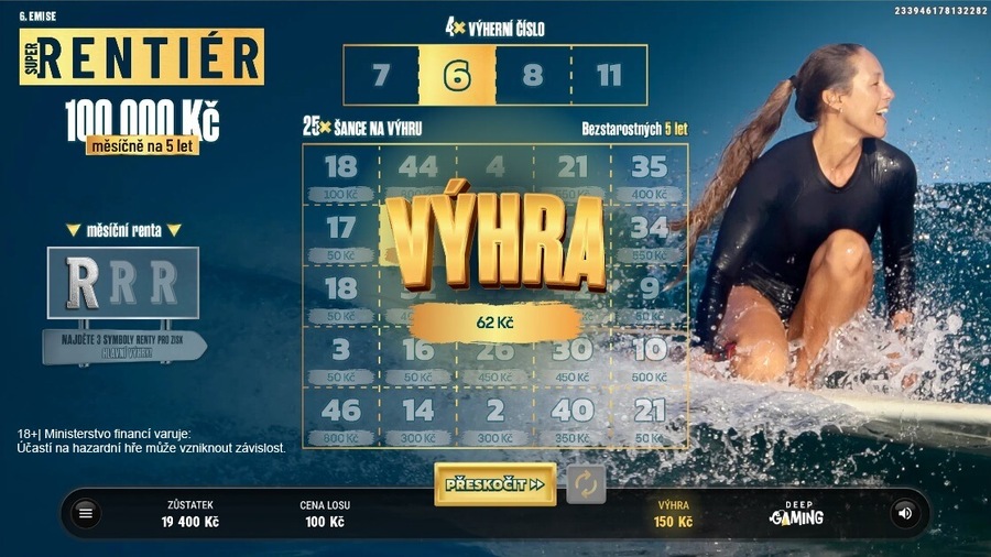 Výhra v&nbsp;losu Super Rentiér.