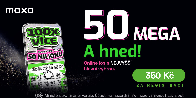 Setřete Maxa los 100x více a&nbsp;vyhrajte až 50 milionů.