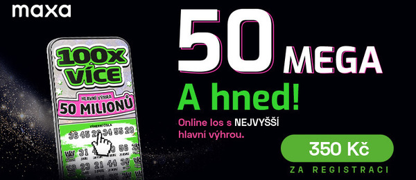Setřete Maxa los 100x více a vyhrajte až 50 milionů.