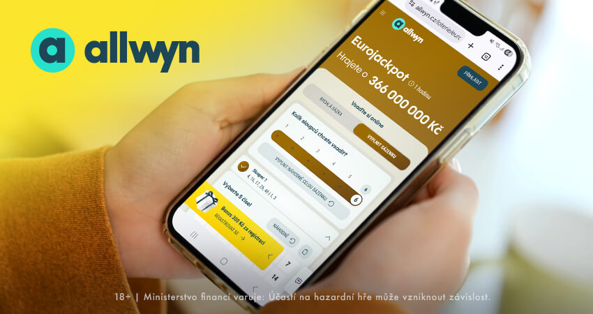 Vsaďte si loterii Eurojackpot online u&nbsp;Allwynu a&nbsp;získejte bonus 300&nbsp;Kč.