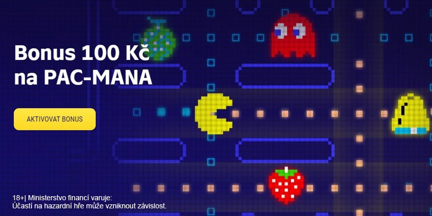 Aktivujte si bonus 100 Kč na online losy PAC-MAN.
