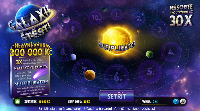 Galaxie štěstí před setřením