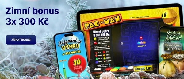 Získejte Zimní bonus až 900 Kč na Sazka online losy.