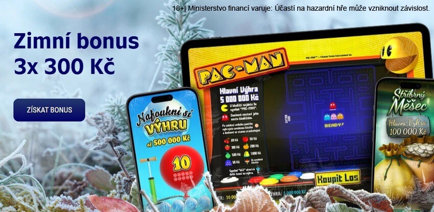 Získejte Zimní bonus až 900 Kč na Sazka online losy.