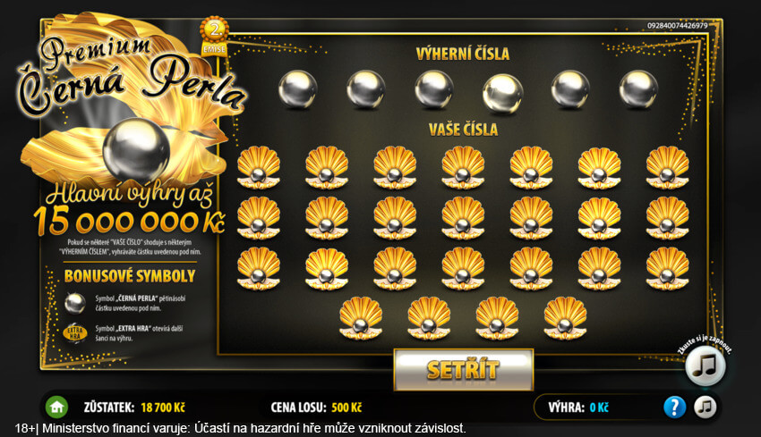 Premium Černá perla od Sazky