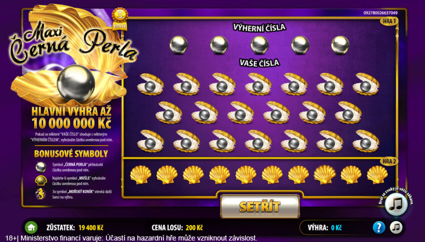 Maxi Černá perla od Sazky