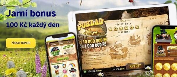 Získejte jarní bonus na Sazka online losy – 100 Kč každý den.