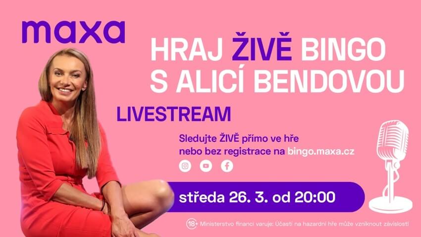 Hrajte bingo s Alicí Bendovou u Maxy.