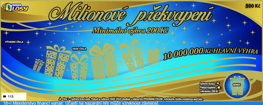 Milionové překvapení od Sazky