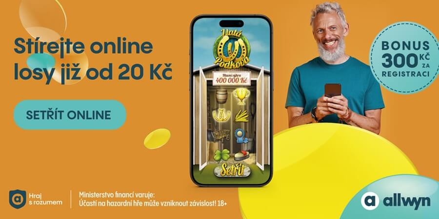 Stírejte online losy už od 20&nbsp;Kč.