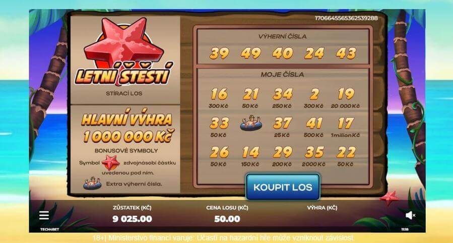 Online los Letní štěstí vás také zavede k moři...