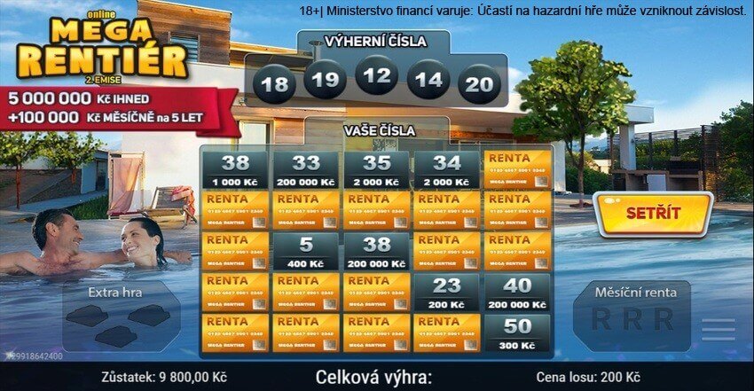 Hlavní výhru v online losu Mega Rentiér si můžete nechat vyplatit celou naráz, tedy 11 milionů.