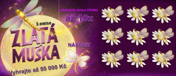 Stírací los Zlatá muška od Sazky