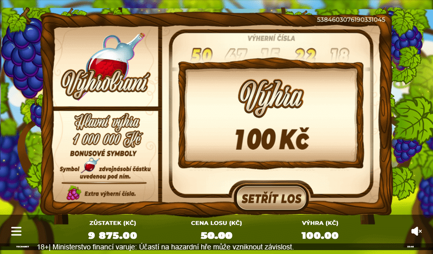 Vyzkoušejte online los Výhrobraní.