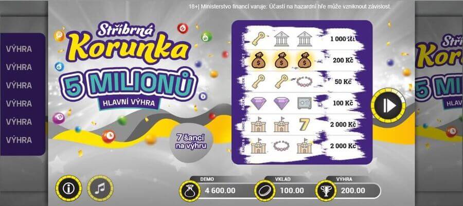 Stříbrná Korunka vám může přihrát výhru až 5 milionů korun.