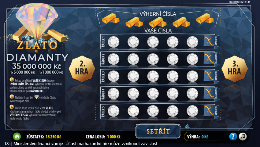 Zlato a diamanty od Sazky