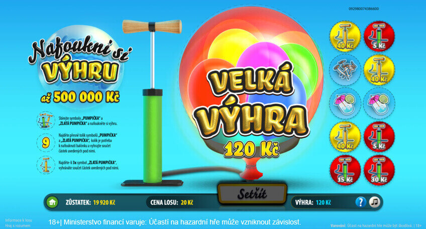 V online losu Nafoukni si výhru můžete vyhrát až půl milionu.