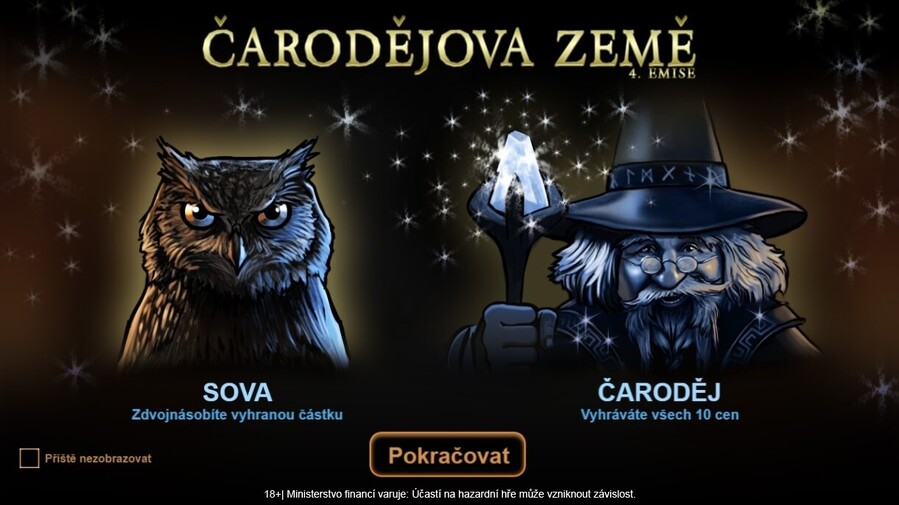 Bonusové symboly na online losu Čarodějova země.